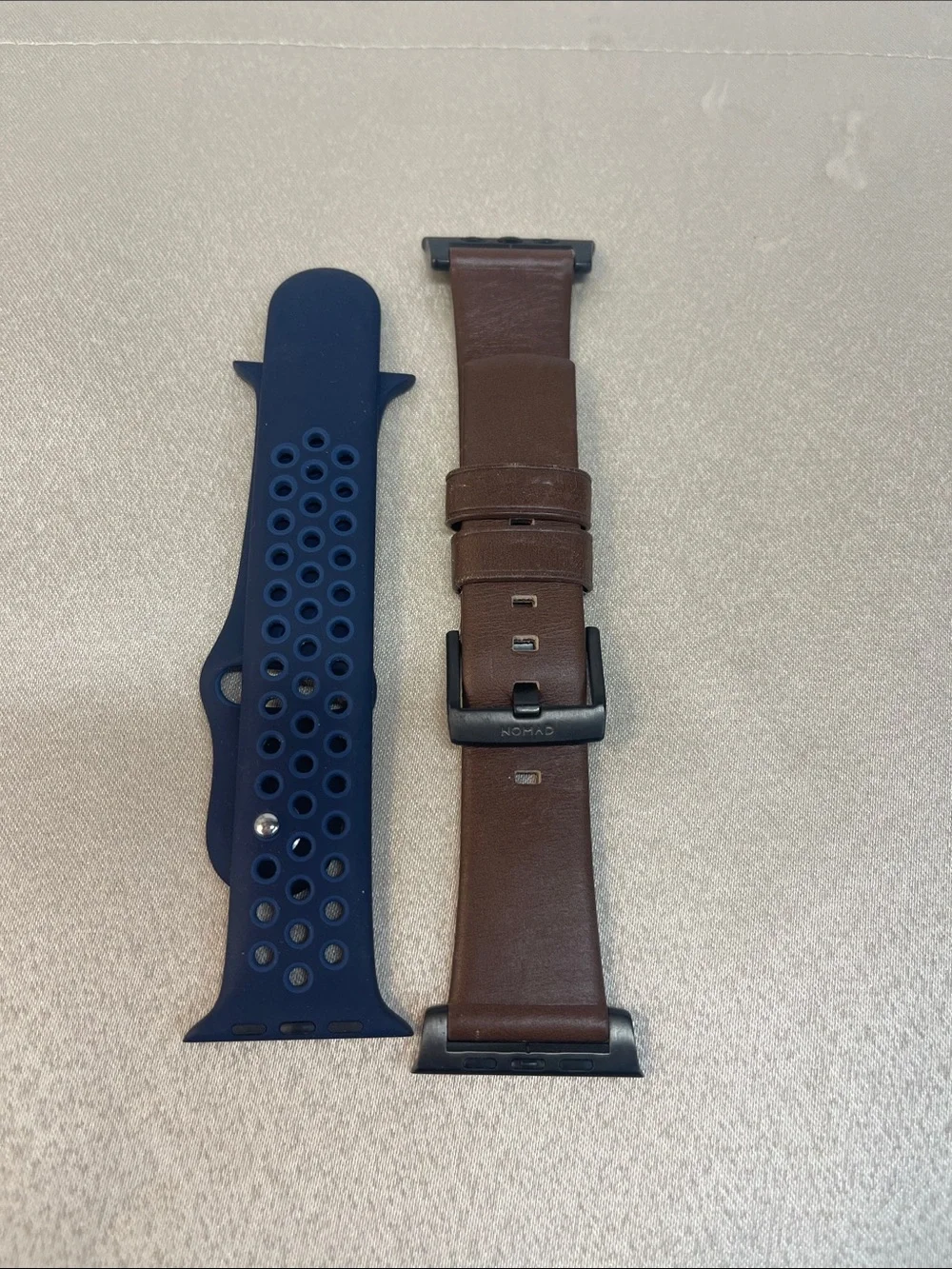 Nomad Brown Leather Watch Band with Navy Perforated Sport Strap set of 2
